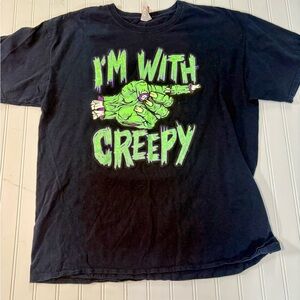 Halloween Black Graphic Tee - I'm With Creepy